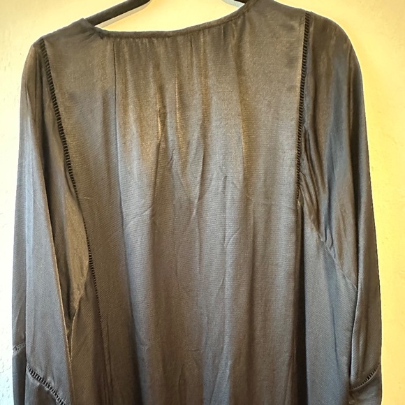 H&M Midi Balloon Sleeve Oversize Silky Dress in Black Size M-L - Picture 5 of 7